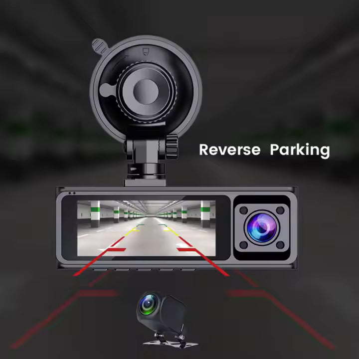 2.5K 3 Camera 360 Degree Dash Cam with 3.16 inch screen