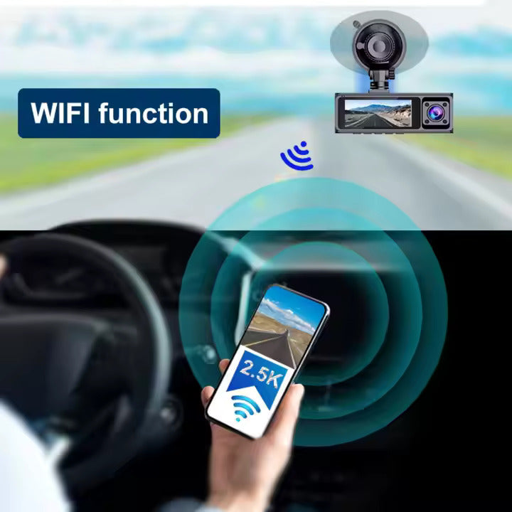 2.5K 3 Camera 360 Degree Dash Cam with 3.16 inch screen