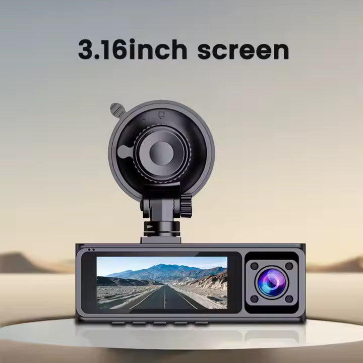 2.5K 3 Camera 360 Degree Dash Cam with 3.16 inch screen