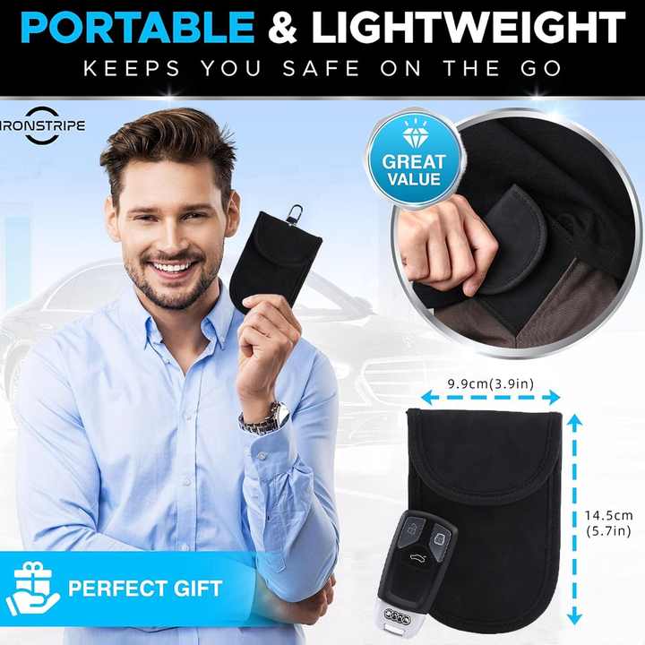 Premium RFID Key Pouch for Car Keys(with ring and hook)