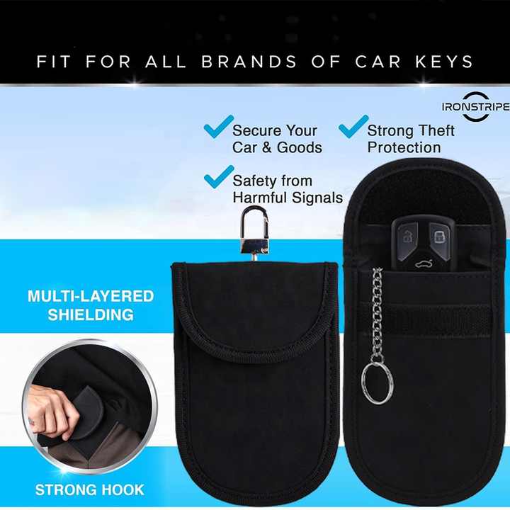 Premium RFID Key Pouch for Car Keys(with ring and hook)