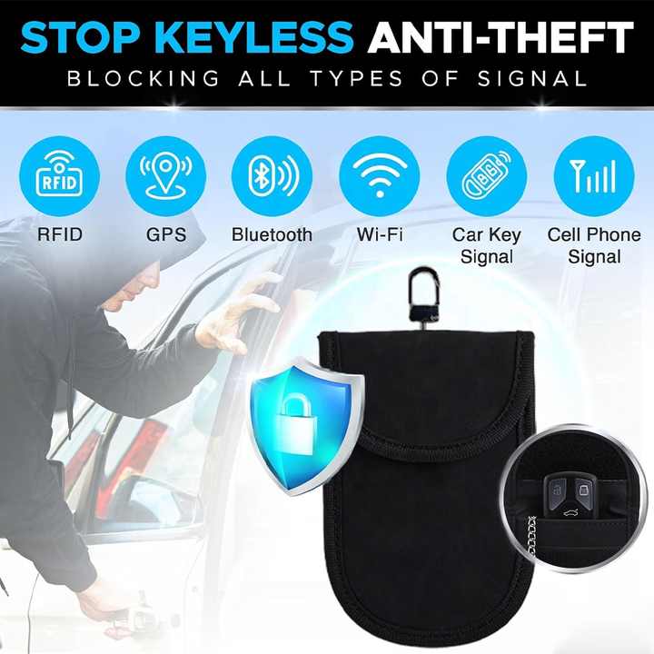 Premium RFID Key Pouch for Car Keys(with ring and hook)